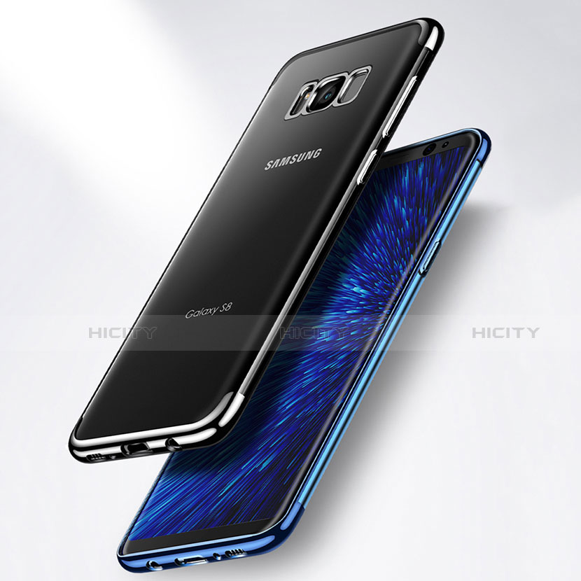 Coque Contour Silicone et Vitre Transparente Mat pour Samsung Galaxy S8 Bleu Plus