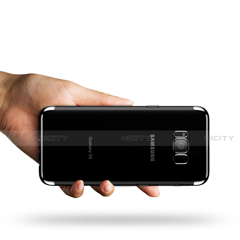 Coque Contour Silicone et Vitre Transparente Mat pour Samsung Galaxy S8 Bleu Plus