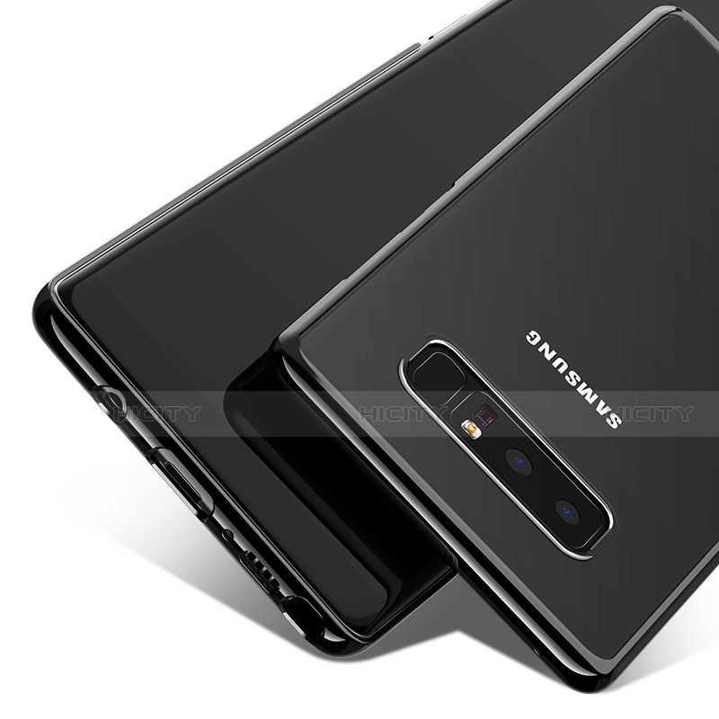 Coque Contour Silicone et Vitre Transparente Mat R02 pour Samsung Galaxy Note 8 Duos N950F Noir Plus