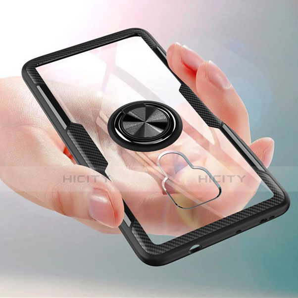 Coque Contour Silicone et Vitre Transparente Miroir 360 Degres avec Support Bague Anneau Aimante Magnetique pour Huawei Mate 20 Plus