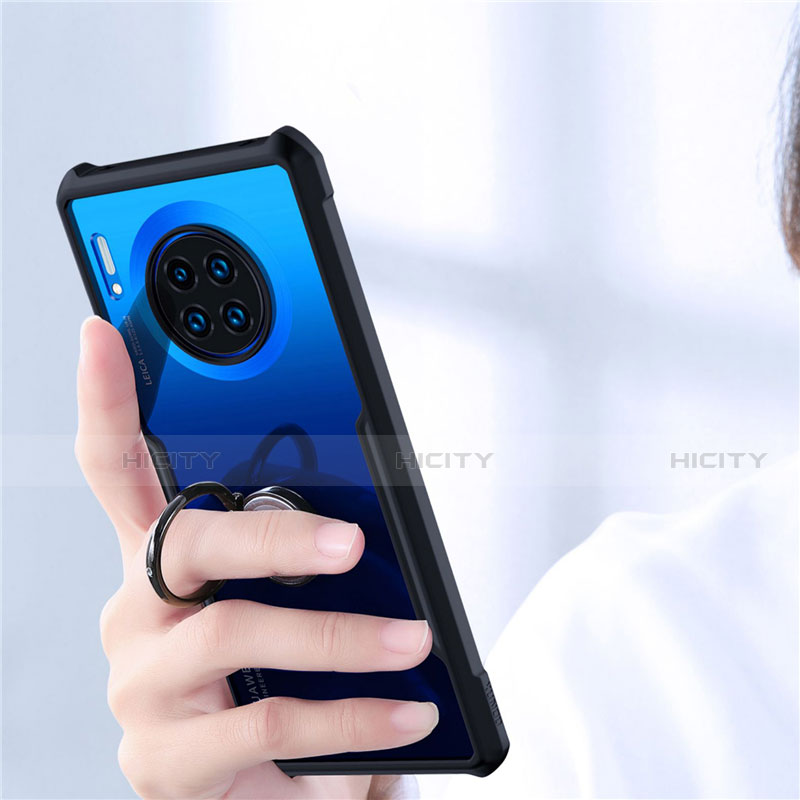 Coque Contour Silicone et Vitre Transparente Miroir 360 Degres avec Support Bague Anneau Aimante Magnetique pour Huawei Mate 30 Plus