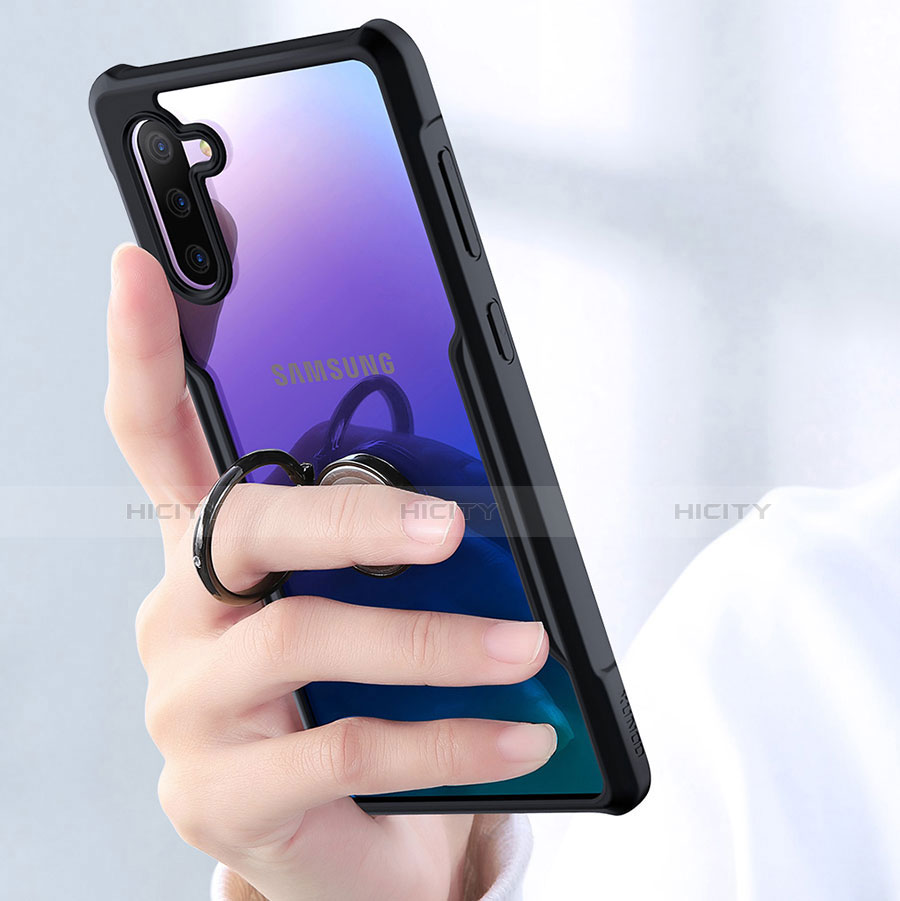 Coque Contour Silicone et Vitre Transparente Miroir 360 Degres avec Support Bague Anneau Aimante Magnetique pour Samsung Galaxy Note 10 Plus