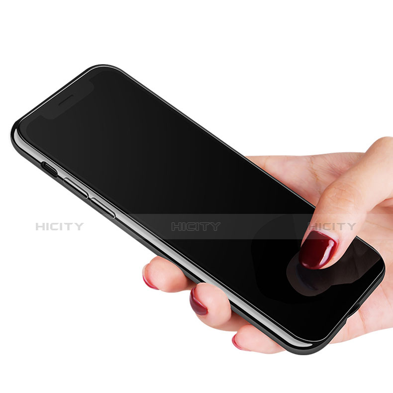 Coque Contour Silicone et Vitre Transparente Miroir 360 Degres C02 pour Apple iPhone X Noir Plus