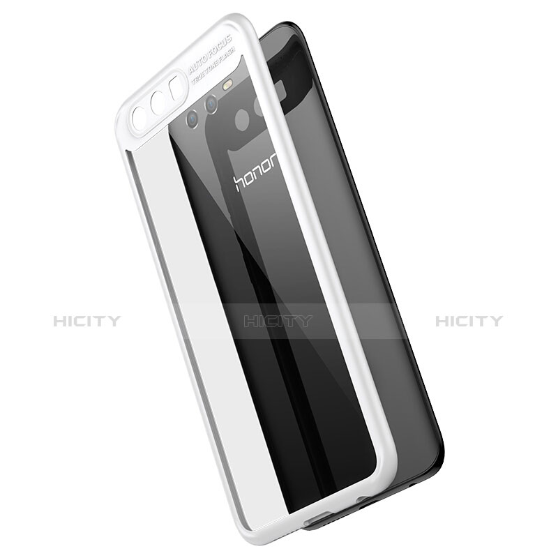 Coque Contour Silicone et Vitre Transparente Miroir 360 Degres pour Huawei Honor 9 Blanc Plus