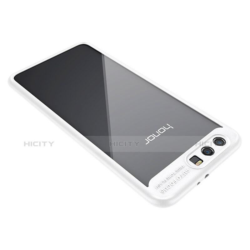 Coque Contour Silicone et Vitre Transparente Miroir 360 Degres pour Huawei Honor 9 Blanc Plus