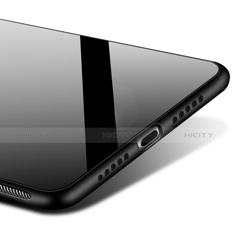 Coque Contour Silicone et Vitre Transparente Miroir 360 Degres pour Huawei P20 Pro Noir Plus