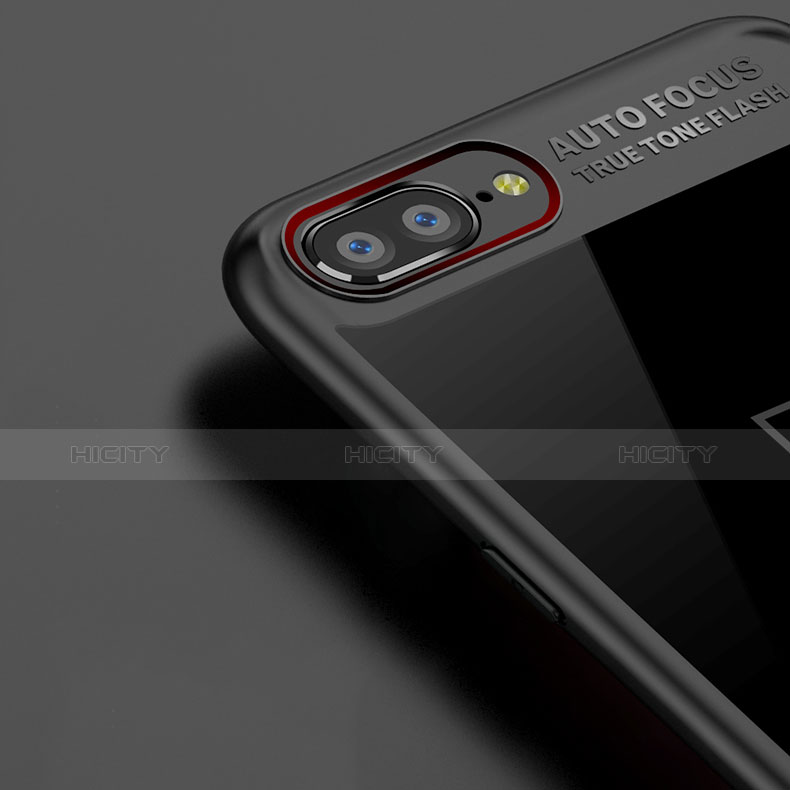 Coque Contour Silicone et Vitre Transparente Miroir 360 Degres pour OnePlus 5 Noir Plus