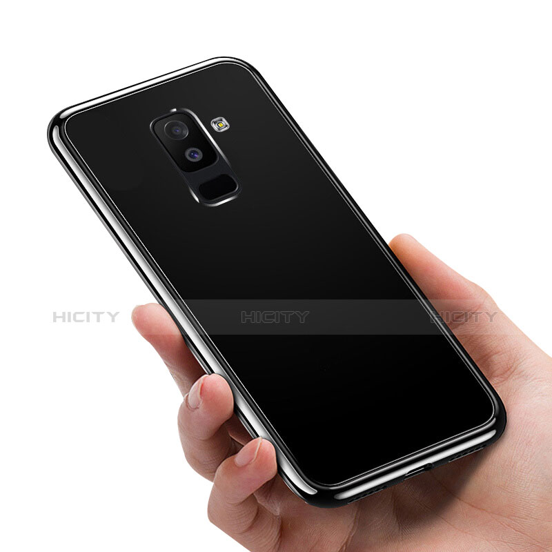 Coque Contour Silicone et Vitre Transparente Miroir 360 Degres pour Samsung Galaxy A9 Star Lite Noir Plus