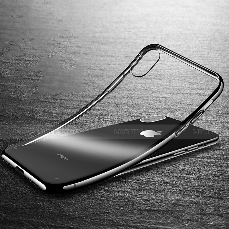 Coque Contour Silicone et Vitre Transparente Miroir 360 Degres T02 pour Apple iPhone Xs Max Noir Plus