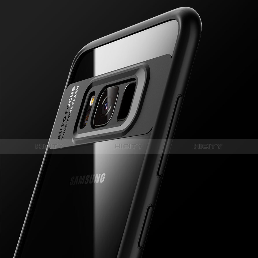 Coque Contour Silicone et Vitre Transparente Miroir 360 Degres T03 pour Samsung Galaxy S8 Noir Plus