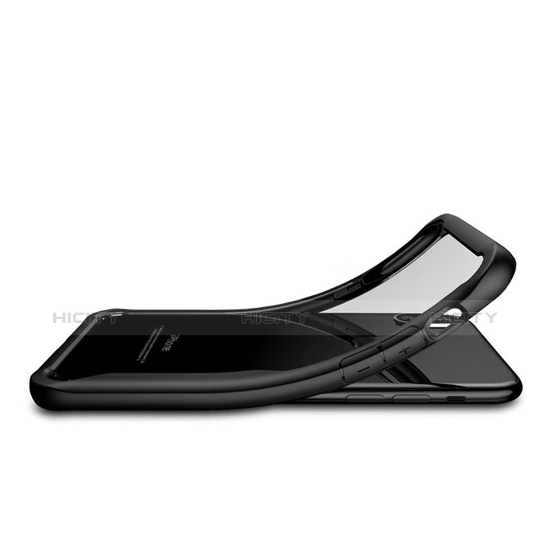 Coque Contour Silicone et Vitre Transparente Miroir 360 Degres T10 pour Apple iPhone X Noir Plus