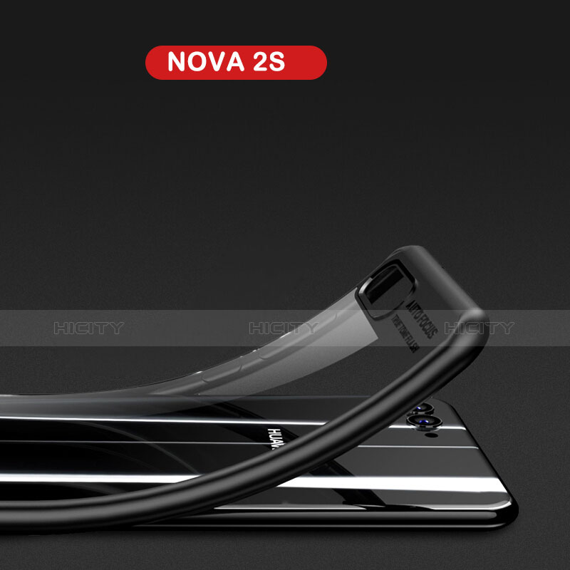 Coque Contour Silicone et Vitre Transparente Miroir F01 pour Huawei Nova 2S Noir Plus
