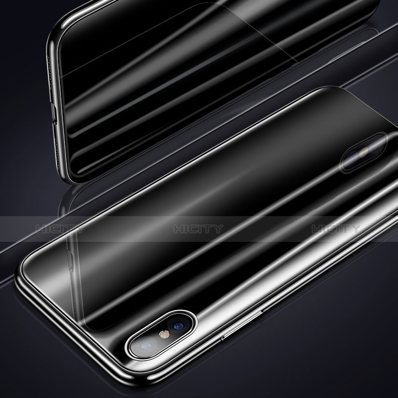 Coque Contour Silicone et Vitre Transparente Miroir Housse Etui pour Apple iPhone X Plus