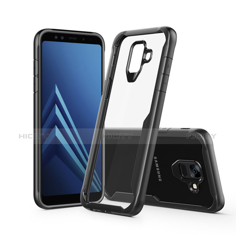 Coque Contour Silicone et Vitre Transparente Miroir Housse Etui pour Samsung Galaxy A6 (2018) Plus