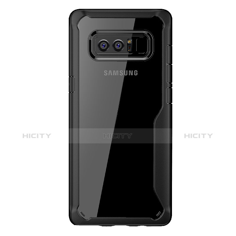 Coque Contour Silicone et Vitre Transparente Miroir Housse Etui pour Samsung Galaxy Note 8 Duos N950F Plus