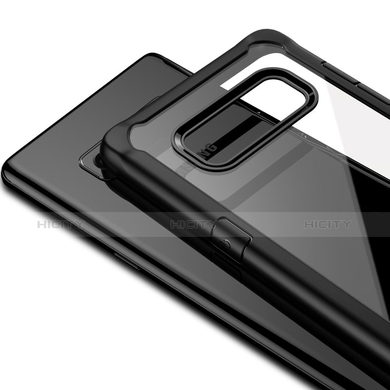 Coque Contour Silicone et Vitre Transparente Miroir Housse Etui pour Samsung Galaxy Note 8 Plus