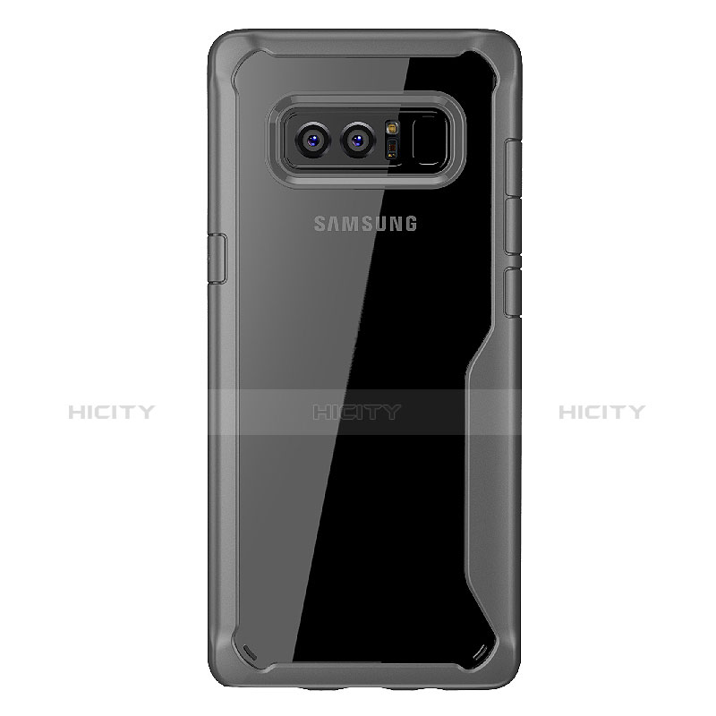 Coque Contour Silicone et Vitre Transparente Miroir Housse Etui pour Samsung Galaxy Note 8 Plus