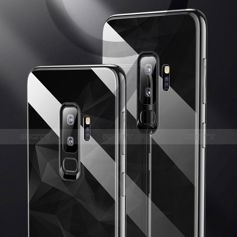 Coque Contour Silicone et Vitre Transparente Miroir Housse Etui S01 pour Samsung Galaxy S9 Plus Plus