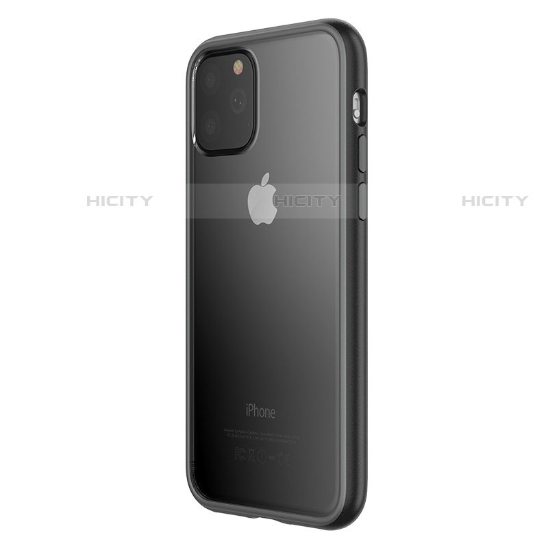 Coque Contour Silicone et Vitre Transparente Miroir pour Apple iPhone 11 Pro Noir Plus