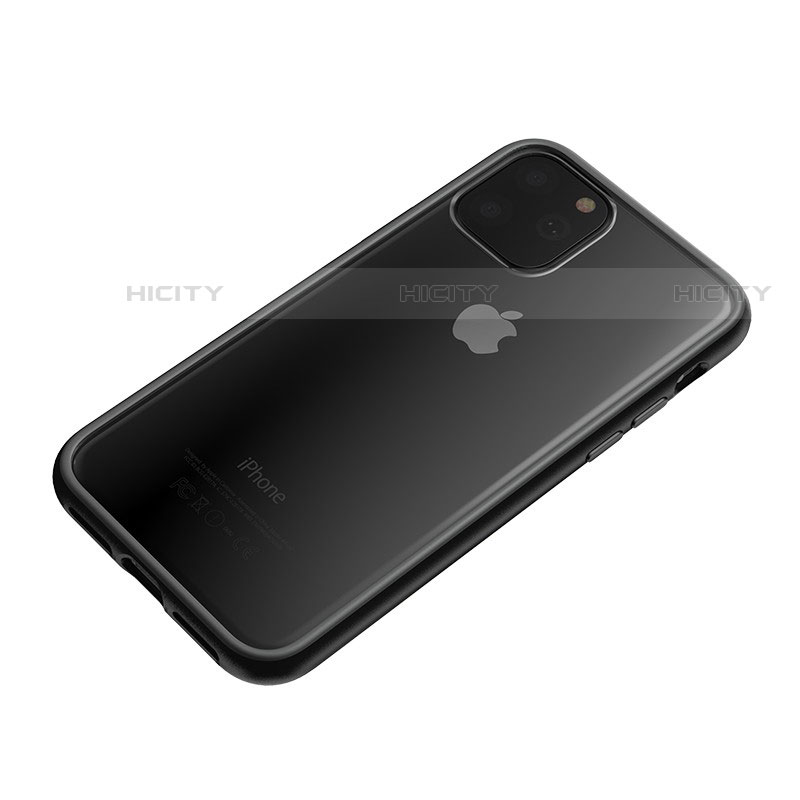 Coque Contour Silicone et Vitre Transparente Miroir pour Apple iPhone 11 Pro Noir Plus