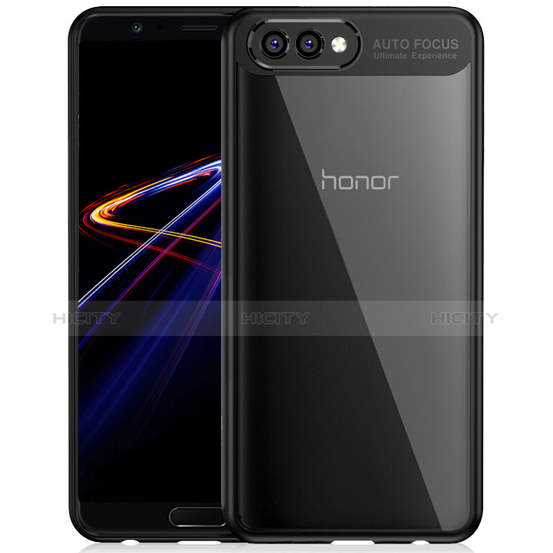 Coque Contour Silicone et Vitre Transparente Miroir pour Huawei Honor View 10 Noir Plus