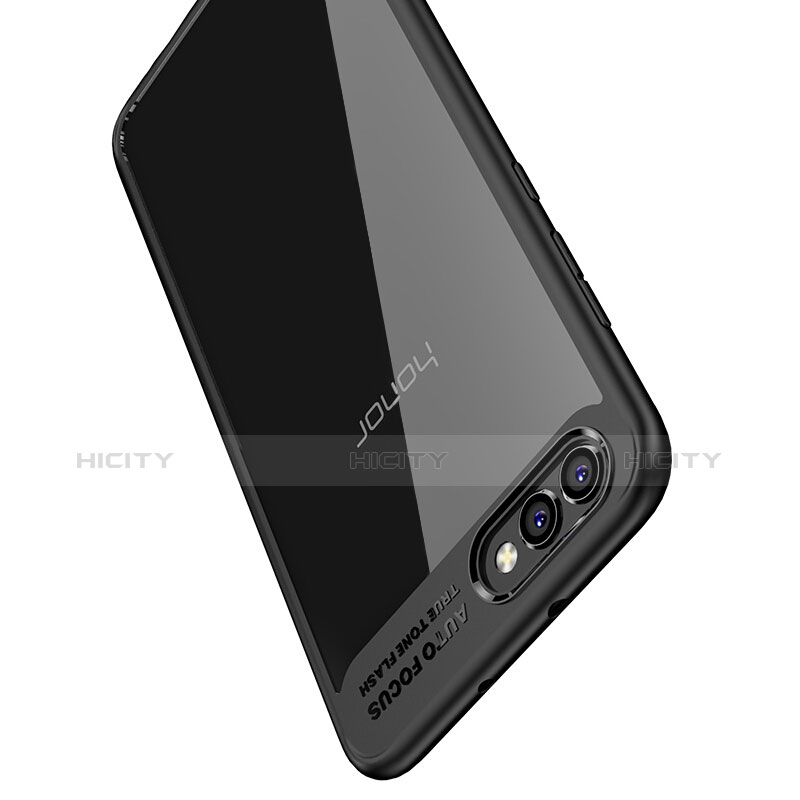 Coque Contour Silicone et Vitre Transparente Miroir pour Huawei Honor View 10 Noir Plus