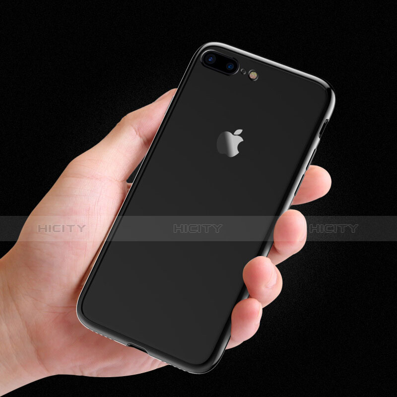 Coque Contour Silicone et Vitre Transparente pour Apple iPhone 7 Plus Gris Plus