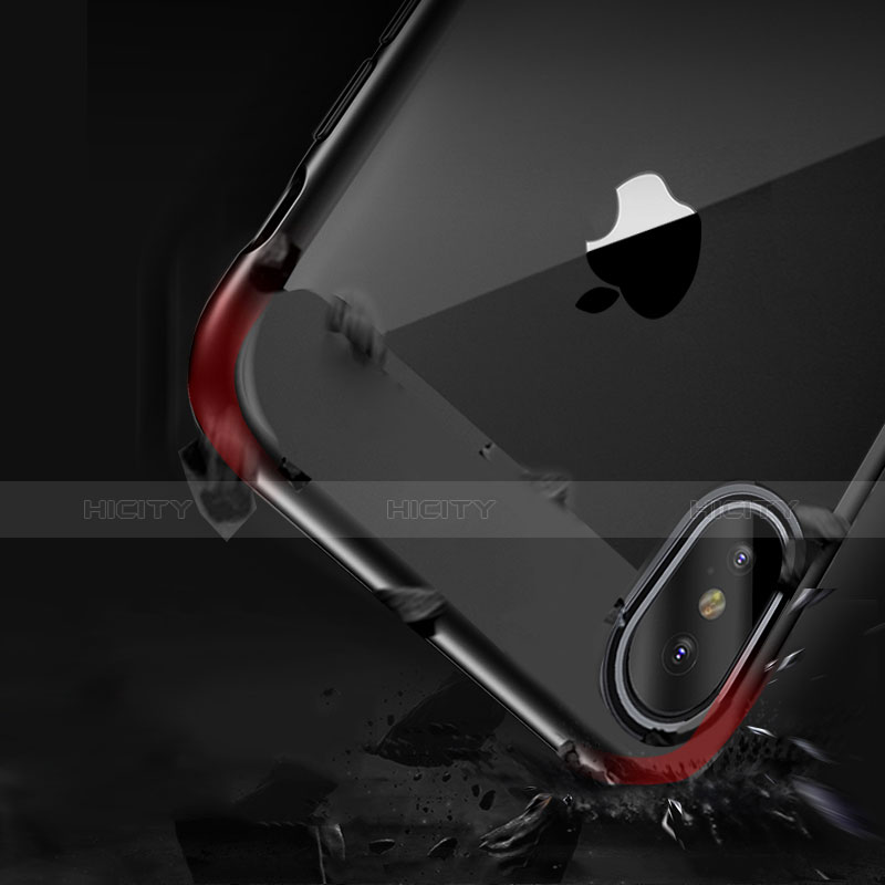 Coque Contour Silicone et Vitre Transparente pour Apple iPhone X Gris Plus