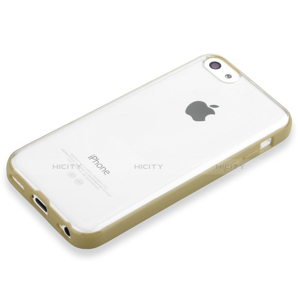 Coque Contour Silicone et Vitre Transparente T01 pour Apple iPhone 5C Jaune Plus