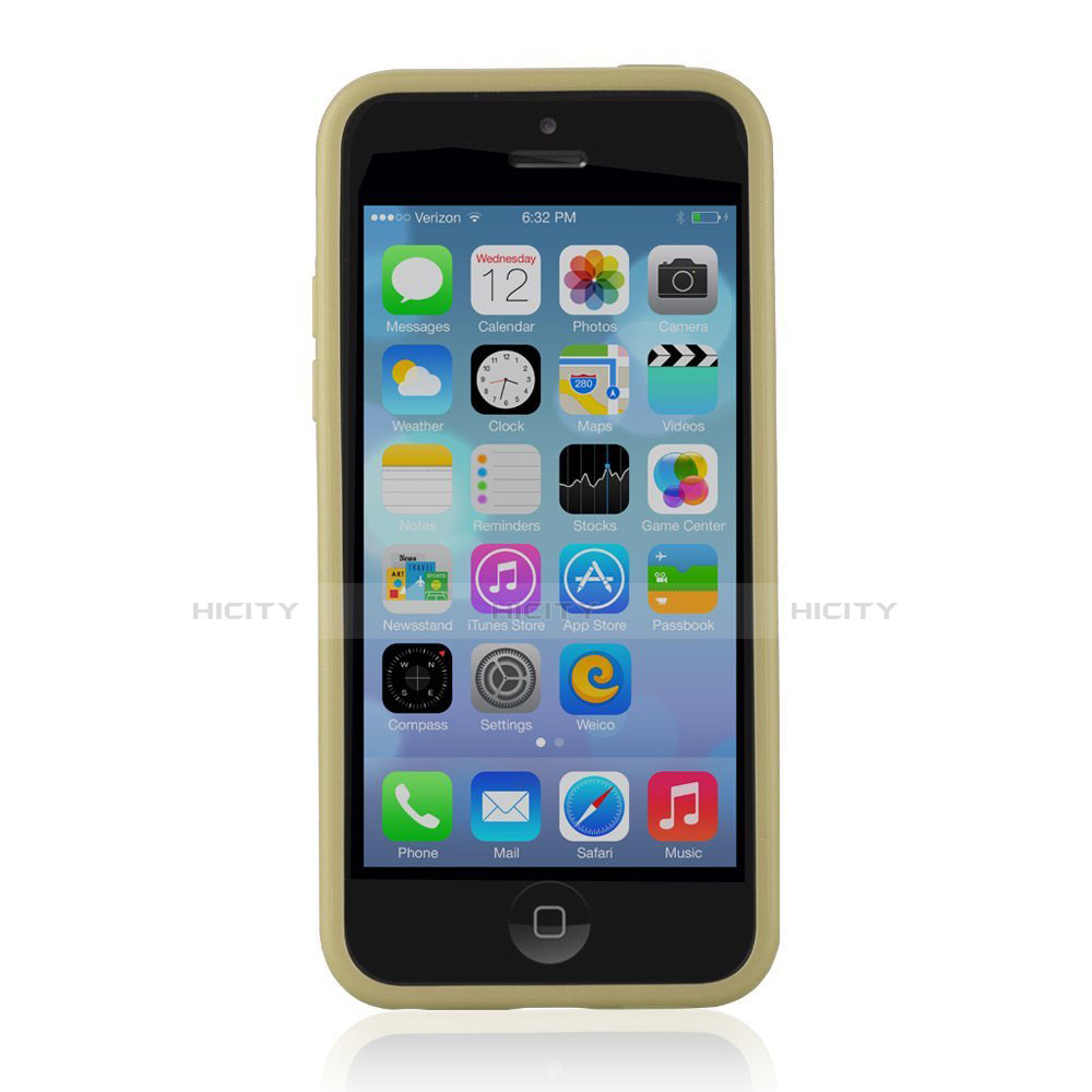 Coque Contour Silicone et Vitre Transparente T01 pour Apple iPhone 5C Jaune Plus