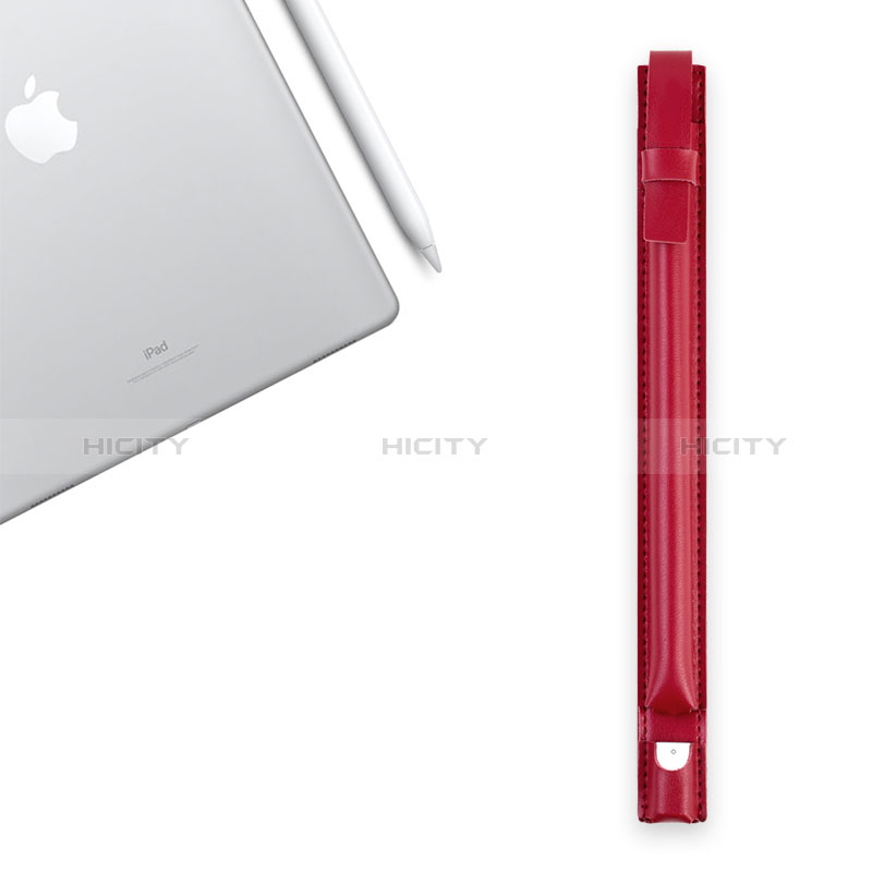 Coque en Cuir Protection Sac Pochette Elastique Douille de Poche Detachable P04 pour Apple Pencil Apple iPad Pro 10.5 Rouge Plus