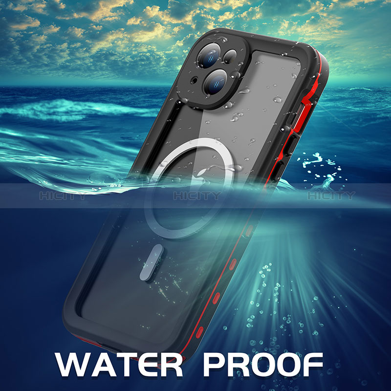 Coque Etanche Contour Silicone et Plastique Housse Etui Waterproof 360 Degres avec Mag-Safe Magnetic Magnetique HJ1 pour Apple iPhone 15 Plus