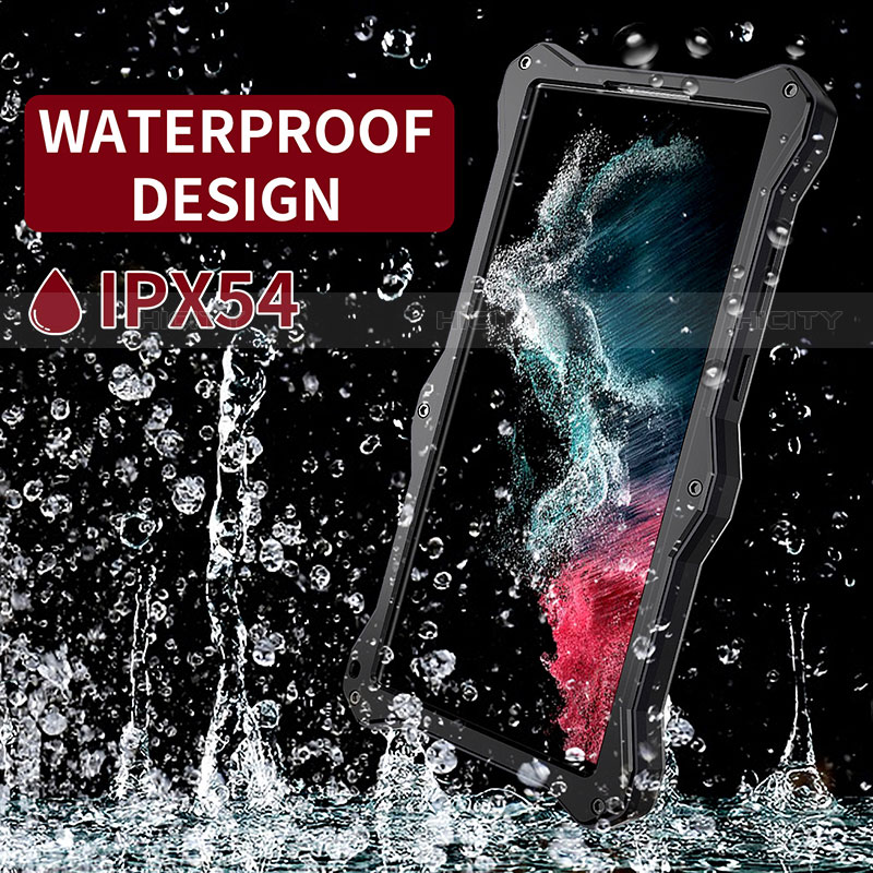 Coque Etanche Contour Silicone et Plastique Housse Etui Waterproof 360 Degres avec Support pour Samsung Galaxy S23 Ultra 5G Plus