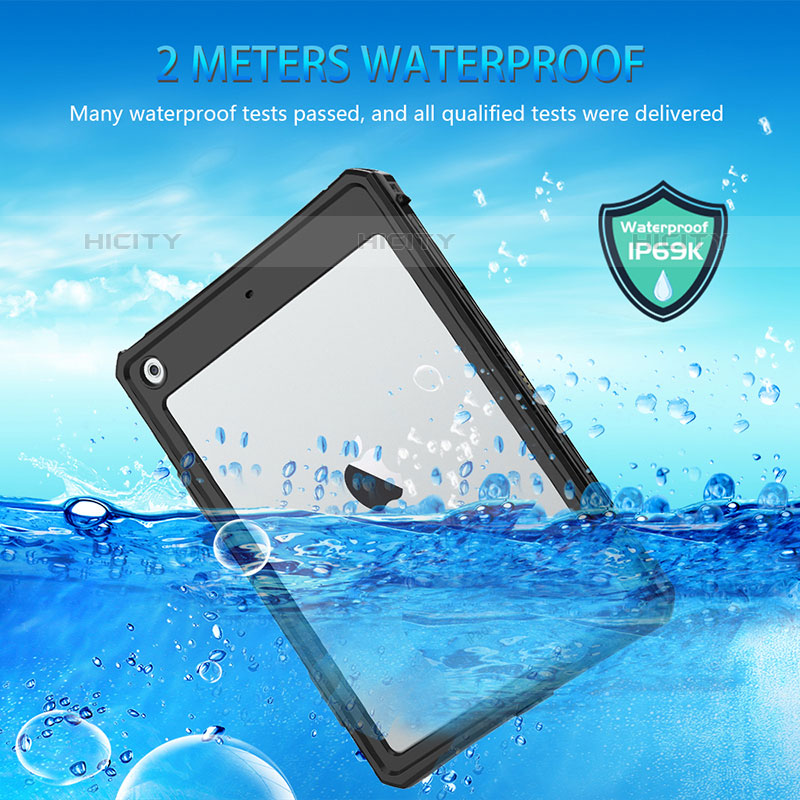 Coque Etanche Contour Silicone et Plastique Housse Etui Waterproof 360 Degres pour Apple iPad 10.2 (2020) Noir Plus