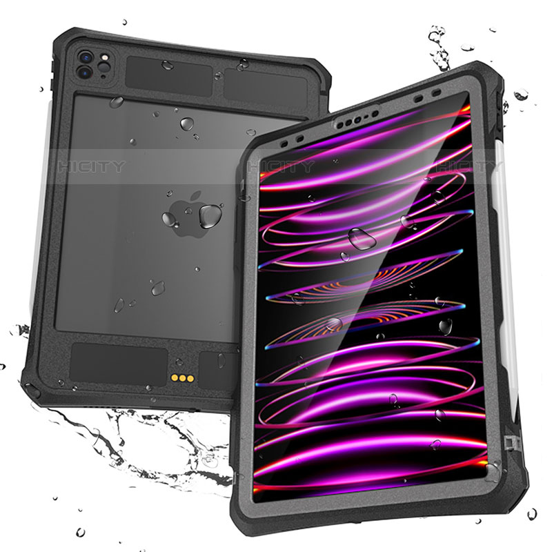 Coque Etanche Contour Silicone et Plastique Housse Etui Waterproof 360 Degres pour Apple iPad Pro 11 (2020) Noir Plus