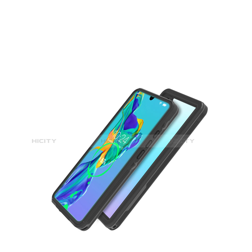 Coque Etanche Contour Silicone et Plastique Housse Etui Waterproof 360 Degres pour Huawei P30 Pro Noir Plus