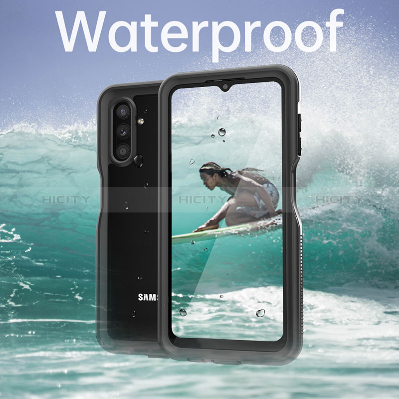 Coque Etanche Contour Silicone et Plastique Housse Etui Waterproof 360 Degres pour Samsung Galaxy A04s Noir Plus