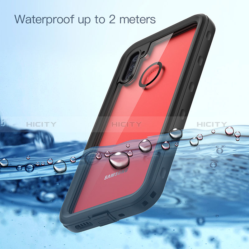 Coque Etanche Contour Silicone et Plastique Housse Etui Waterproof 360 Degres pour Samsung Galaxy A11 Noir Plus
