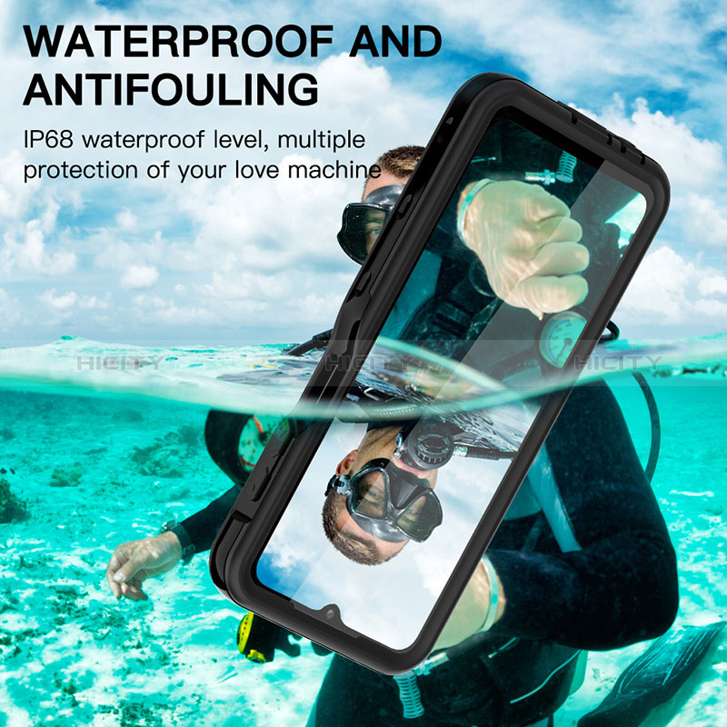 Coque Etanche Contour Silicone et Plastique Housse Etui Waterproof 360 Degres pour Samsung Galaxy M12 Noir Plus