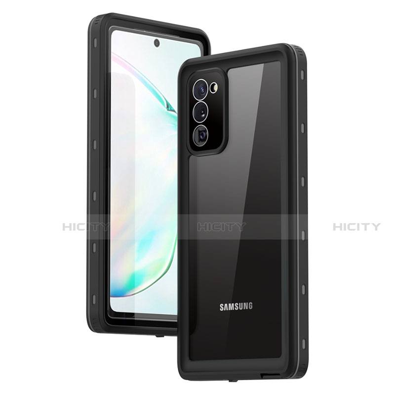 Coque Etanche Contour Silicone et Plastique Housse Etui Waterproof 360 Degres pour Samsung Galaxy Note 20 5G Gris Fonce Plus