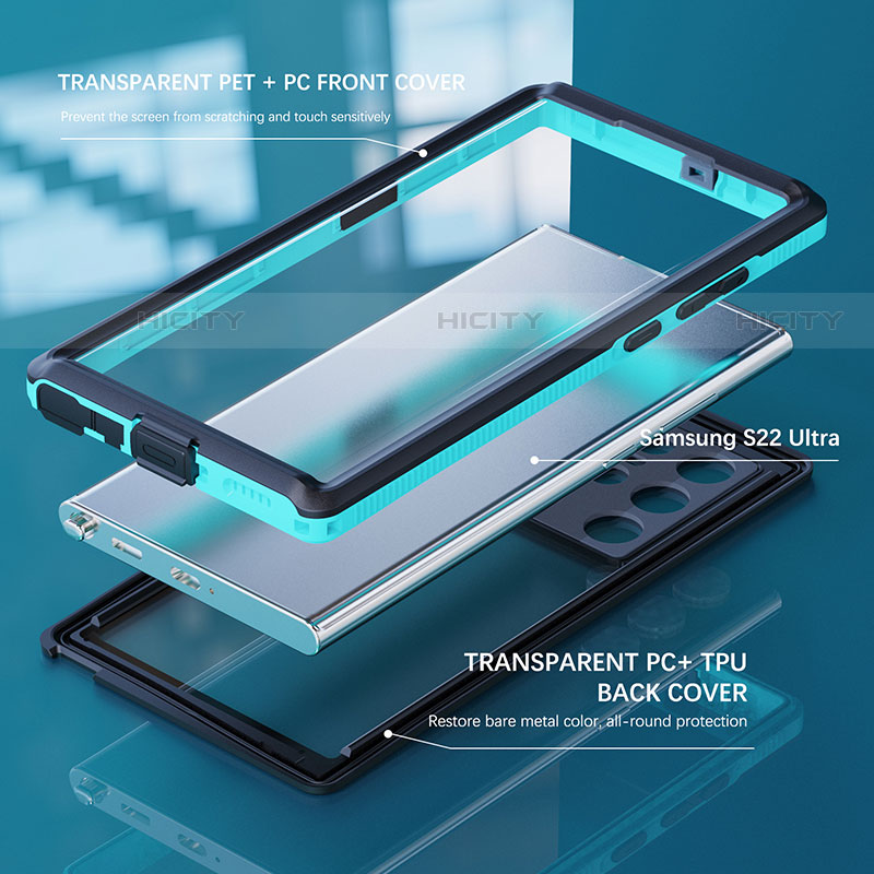 Coque Etanche Contour Silicone et Plastique Housse Etui Waterproof 360 Degres pour Samsung Galaxy S23 Ultra 5G Plus