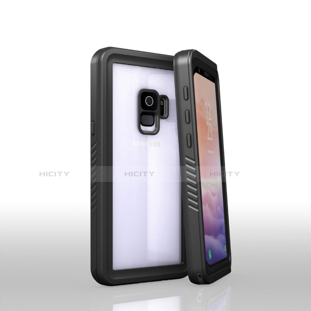 Coque Etanche Contour Silicone et Plastique Housse Etui Waterproof 360 Degres pour Samsung Galaxy S9 Noir Plus