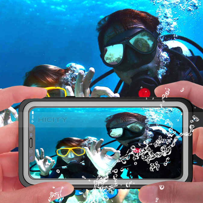 Coque Etanche Contour Silicone et Plastique Housse Etui Waterproof 360 Degres W01 pour Apple iPhone 11 Noir Plus