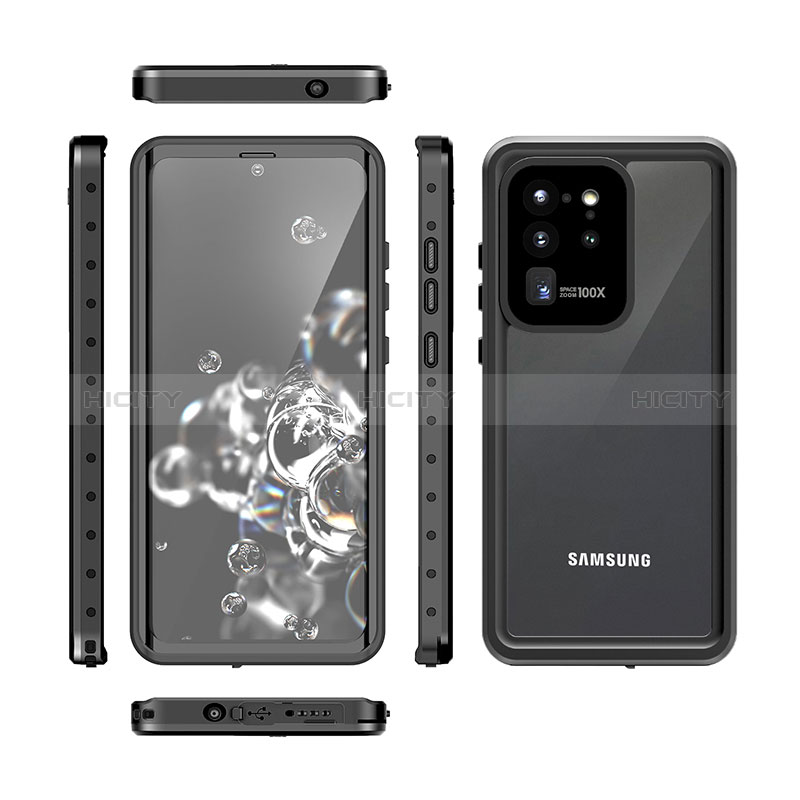 Coque Etanche Contour Silicone et Plastique Housse Etui Waterproof 360 Degres W01 pour Samsung Galaxy S20 Ultra Noir Plus