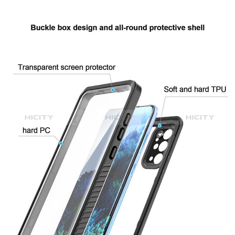 Coque Etanche Contour Silicone et Plastique Housse Etui Waterproof 360 Degres W02 pour Samsung Galaxy S20 Plus 5G Noir Plus