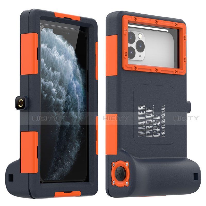 Coque Etanche Contour Silicone Housse et Plastique Etui Waterproof 360 Degres pour Apple iPhone 11 Pro Orange Plus