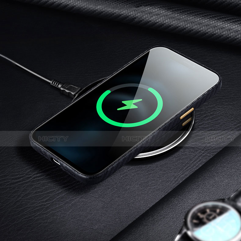 Coque Fibre de Carbone Housse Etui Luxe Serge pour Apple iPhone 13 Pro Max Plus
