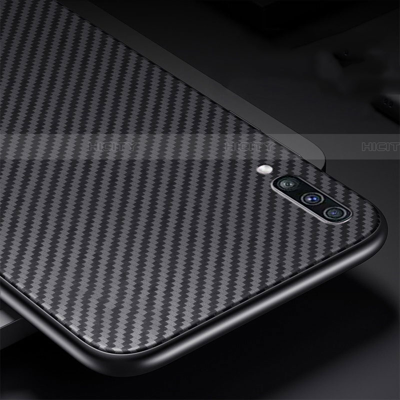 Coque Fibre de Carbone Housse Etui Luxe Serge T01 pour Samsung Galaxy A70 Noir Plus