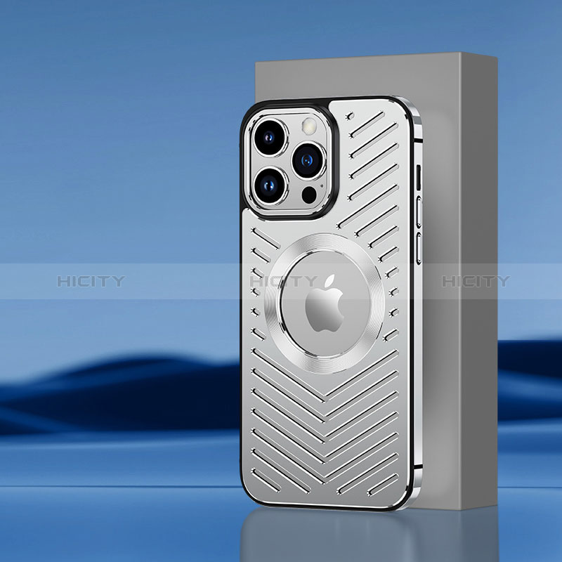 Coque Luxe Aluminum Metal Housse et Bumper Silicone Etui avec Mag-Safe Magnetic Magnetique AC1 pour Apple iPhone 14 Pro Plus