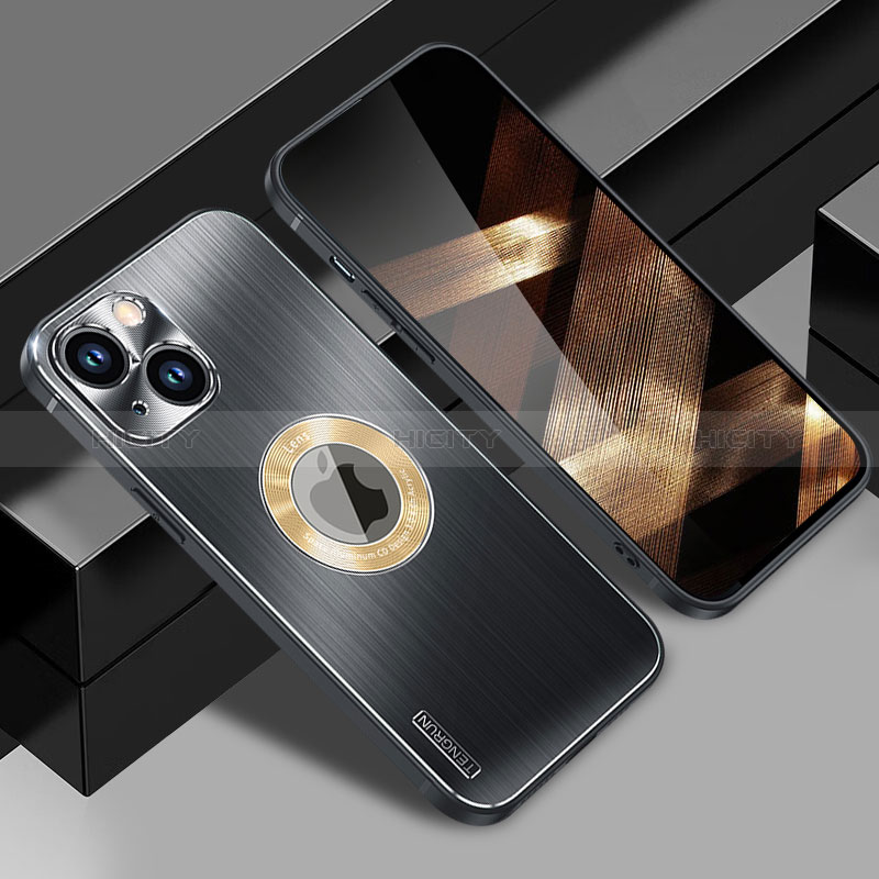 Coque Luxe Aluminum Metal Housse et Bumper Silicone Etui avec Mag-Safe Magnetic Magnetique JL1 pour Apple iPhone 15 Plus